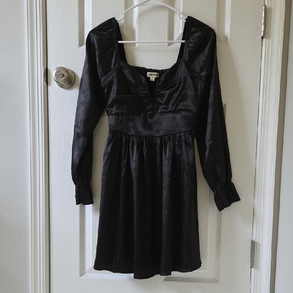 Inspired Hearts Black Long Sleeve Dress
